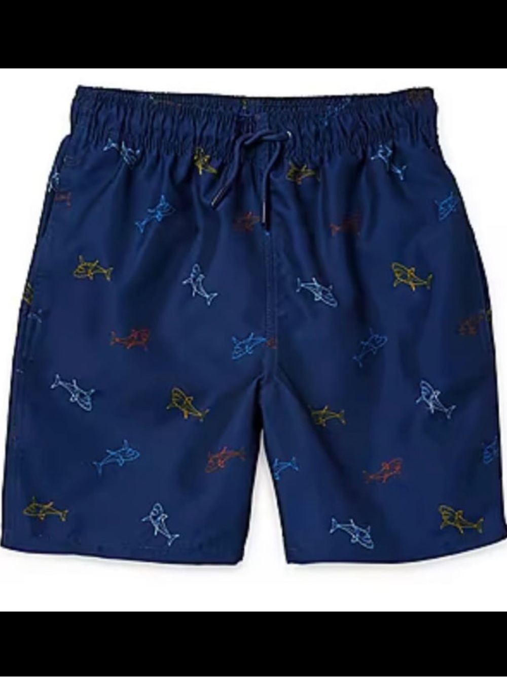NWT Boy’s Small 8 ThereAbouts Blue Shark Swim Shorts Built In Boxer Briefs